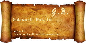 Gebhardt Matild névjegykártya